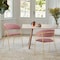 Armen Living Nara Modern Pink Velvet and Gold Metal Leg Dining Room Chairs, PK2 LCNRSIGLPNK - alternate 7